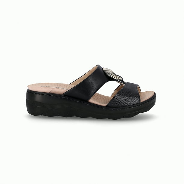 Sandalia Mujer Negro Anabela/Hebilla SPA Piccadilly