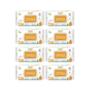 8 Paquetes Toallitas Húmedas Aiwibi 99.9% Agua Con Fibra De Papaya 672 Unidades