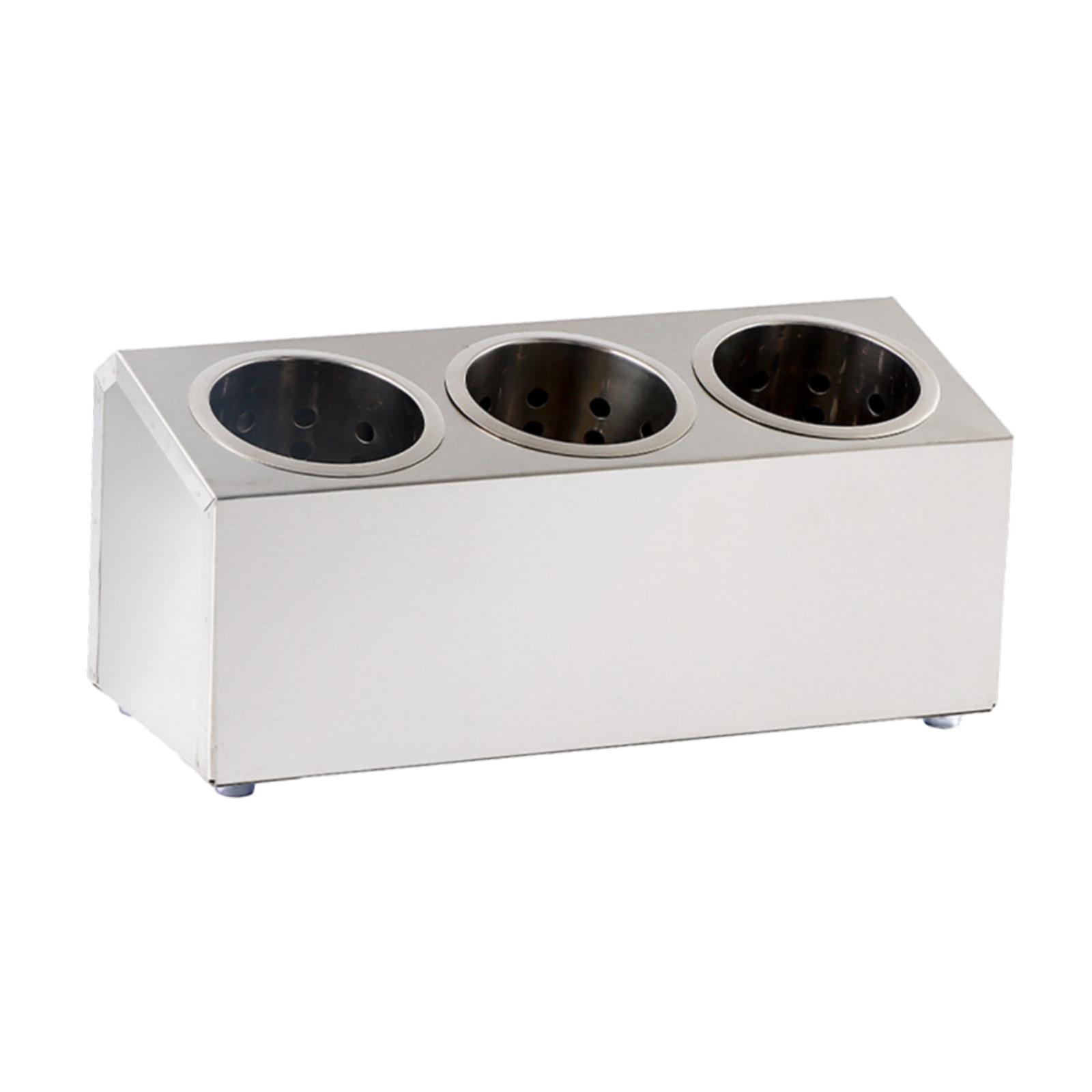 Bothyi - Organizador De Utensilios De Cubiertos De Acero Inoxidable Para Hoteles, Cafeterías Comerciales, 3 Rejillas