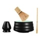thumbnail image 1 of 4 Piezas Cuchara Batidora Matcha De Bambú Y Soporte Para Saludo Hogar Cocina Negro, 1 of 5