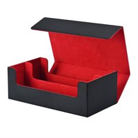 Magideal - Caja Para Más De 1200 Barajas De Cartas, Soporte Protector Para Tarjetas, Contenedor Con Cierre Para Tarjetas Negro Y Rojo