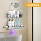 thumbnail image 5 of Organizador de baño colgante Shower Caddy AKTECKE, plateado, 5 of 6