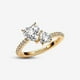 thumbnail image 4 of Anillo Pandora Doble Corazón Dorado 14k Talla 8.5, 4 of 5