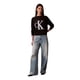 thumbnail image 3 of Suéter Calvin Klein con Logo Monograma y Cuello Simulado Negro, 3 of 5