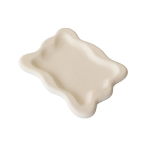 Magideal - Plato De Joyería De Yeso, Decoración Artesanal Diy, Accesorios De Fotografía, Bandeja De Tocador, Placa De Exhibición Decorativa Para Cosméticos, Joya Rectángulo Beige