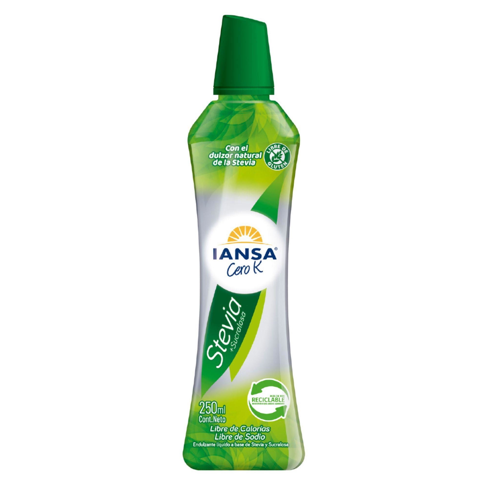 Endulzante Líquido Stevia Sucralosa Botella 250 ml Iansa Cero K