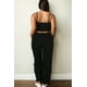 thumbnail image 3 of Saronite Top Corto Tipo Camisola con Corpiño y Tirantes Ajustables de Color Liso Basics y Pantalones Rectos con Bolsillos Laterales Inclinados, Negro (Talla Grande para Mujer), 3 of 3