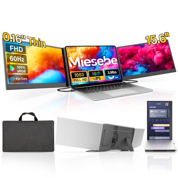 Monitor Miesebe 15,6" Full HD portátil de triple pantalla