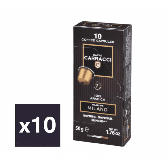 Cápsulas de Café Milano para Nespresso Carracci 10x10x50 g