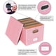 thumbnail image 4 of Organizador de archivos Oterri, caja de archivos portátil con tapa, color rosa, 4 of 7