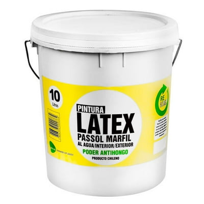 Pintura Látex Al Agua Poder Antihongo Marfil 10 Litros Passol