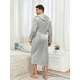 thumbnail image 2 of Bata De Baño Con Capucha Para Hombre De Invierno Grueso Cálido Gris, 2 of 3