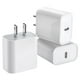 thumbnail image 1 of Cargador USB C de 20 W con suministro de energía para iPhone 16/15, paquete de 3, 1 of 3