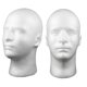 thumbnail image 3 of Cabeza De Maniquí De Espuma Para Hombre, 2 Uds., Modelo De Sombrero, Peluca, Soporte De Exhibición, Estante Blanco, 3 of 5