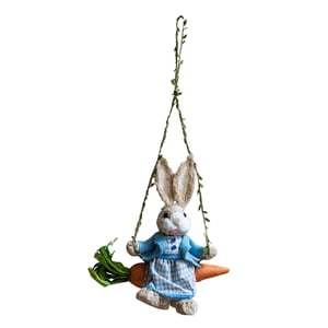 Bothyi - Colgante De Conejito De Pascua, Adorno Colgante De Conejo Columpio Rústico Para Dormitorio, Oficina, Mujer