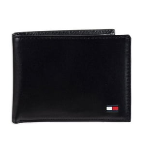 Cartera Tommy Hilfiger, Delgada, Doblada, De Piel, Color Negro, Color Negro, Para Hombre