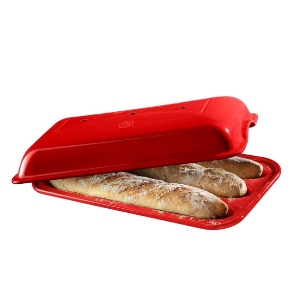 Horno De Cerámica Para Pan Baguette Rojo