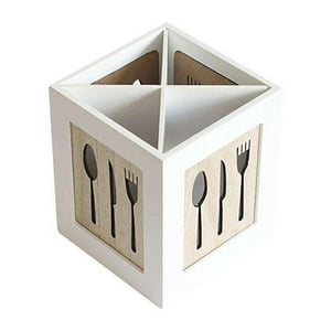 Fliperex - Organizador De Servicios Cubiertos De Cocina Porta Servicios Blanco