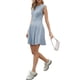 thumbnail image 4 of INSPIRE CHIC Vestido sin mangas para mujer casual con cuello redondo en línea A, vestido corto de tirantes M gris azul, 4 of 6