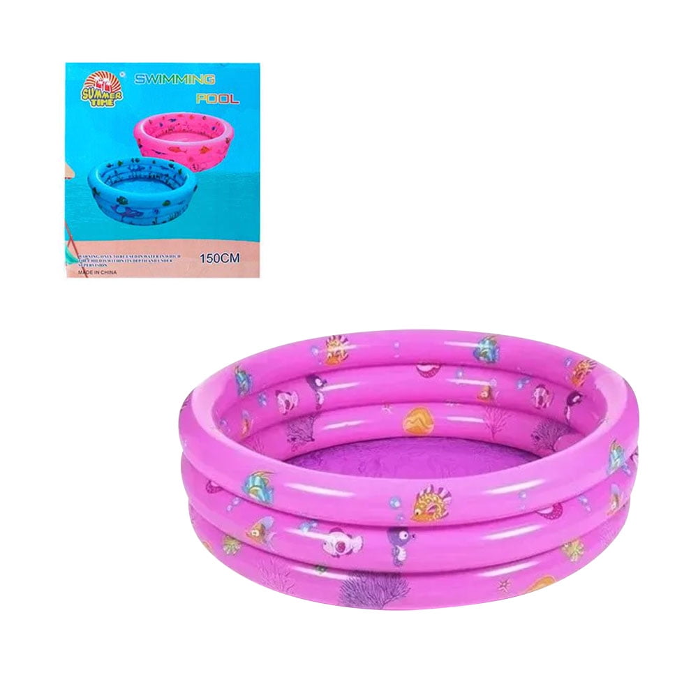 N-ofertas - Piscina Inflable Redonda Niños 120 Cm Verano Rosado