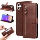 thumbnail image 2 of Funda tipo cartera para Samsung Galaxy A06 con bolsillo con cremallera y ranuras para tarjetas – Función de soporte Marrón, 2 of 6