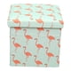 thumbnail image 1 of Puff Silla Baul Organizador Estampado Colores 38cm X 38cm Flamenco, 1 of 4