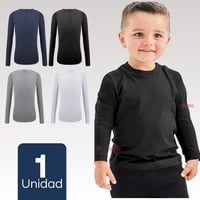 Mas Clothing - Camiseta Bambú Primera Capa Polera Niño Cuello Redondo Surtido