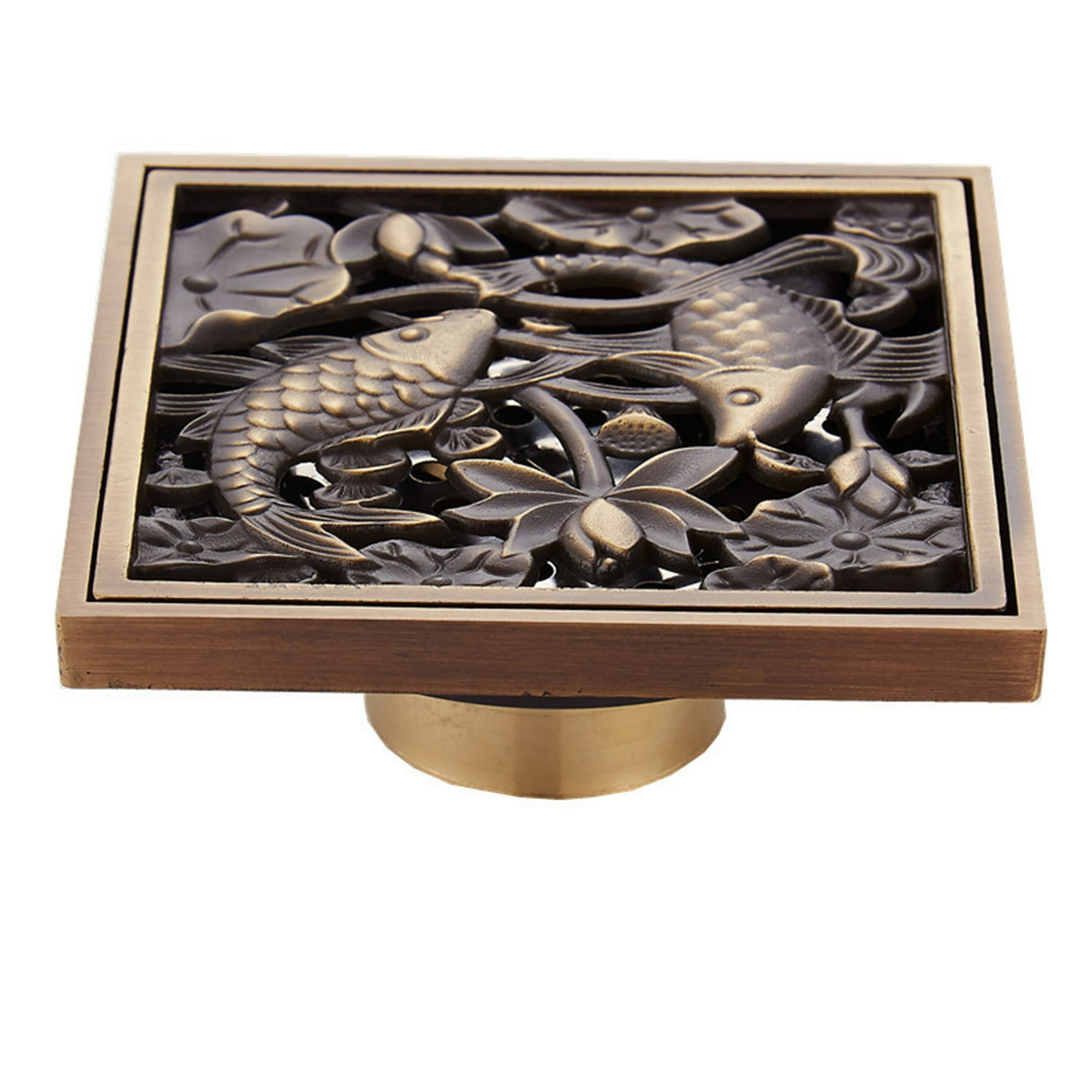 Veat00l - Drenaje De Piso En Latón Antiguo - Forma Rectangular - Anti-obstrucción Y Anti-olor - Ideal Para Hogares Y Baños De Hoteles