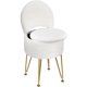 thumbnail image 1 of Taburete de tocador GREENSTELL con respaldo plegable para almacenamiento, color blanco, 1 of 7
