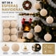 thumbnail image 2 of Set X6 Esferas Navideñas De Terciopelo Adornos Árbol Navidad Beige, 2 of 3