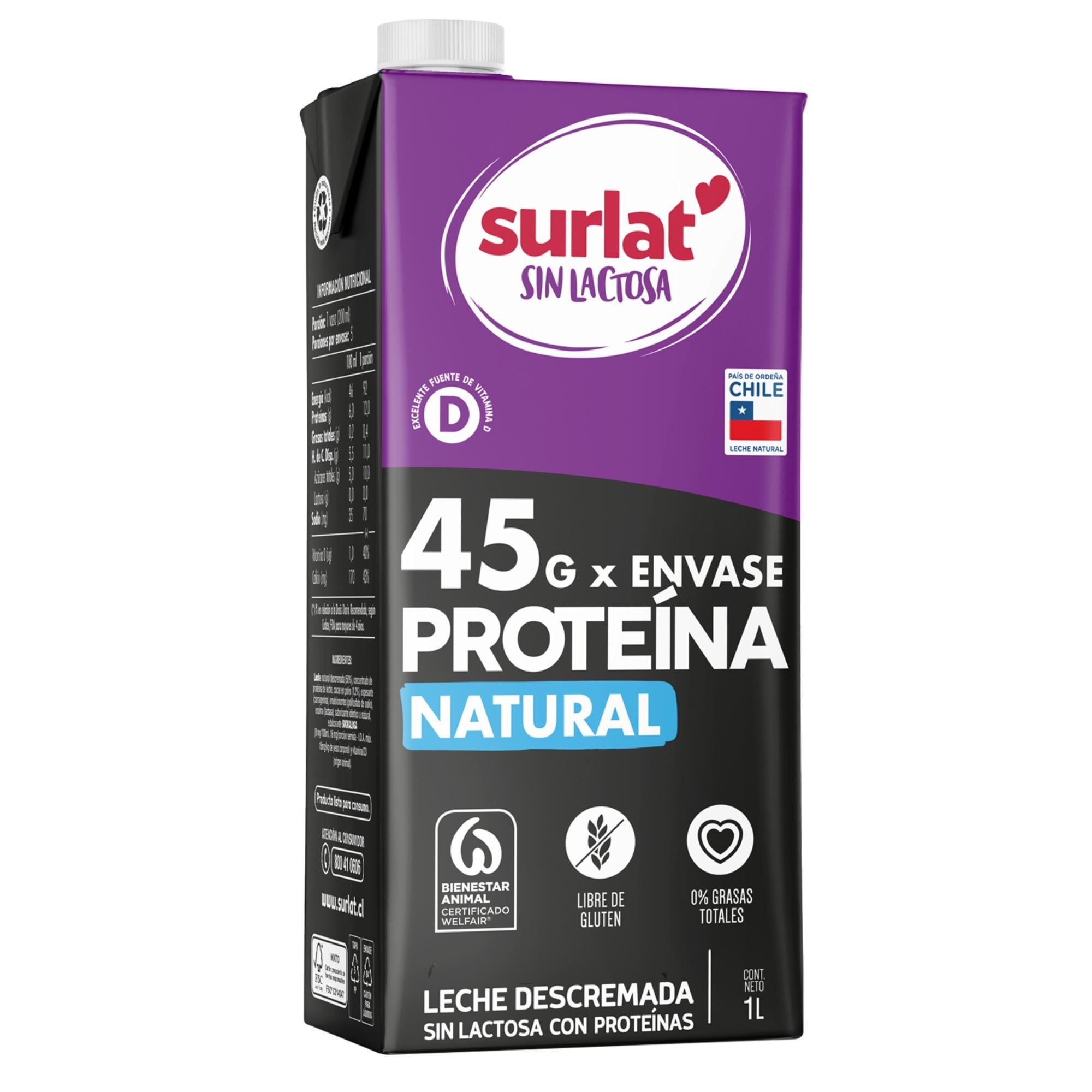 Leche Sin Lactosa Proteinas 1 L Surlat