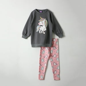 Conjunto Niña Cute Gris Unicornio