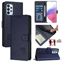 Funda Tipo Cartera Foxdock Para Samsung Galaxy F23 5G Con Soporte, Ranuras, Rfid, Diseño De Gato