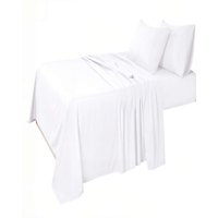 Genérico - Juego De Sabana 200 Hilos Plaza Y Media Color Blanco