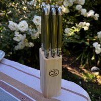 Bloque 6 Cuchillos Verde Oliva Laguiole Jean Dubost