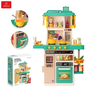 Anikids - Cocina Juguete Grande 50Pcs Niños Spray Kitchen 78Cm Verde