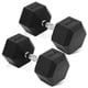 thumbnail image 1 of Juego de 2 pesas de mano para mancuernas Fitvids, hexagonales, 50 kg, con carcasa de goma, 1 of 7