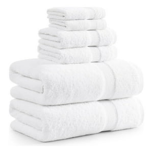 Aura Zeus - Set De 6 Toallas De Baño Algodon 500Gr Cuerpo Mano Grande Az Blanco Blanco