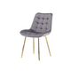 thumbnail image 1 of Silla De Comedor Roma Tapiz Felpa Base Resistente Dorada - Gris, 1 of 3