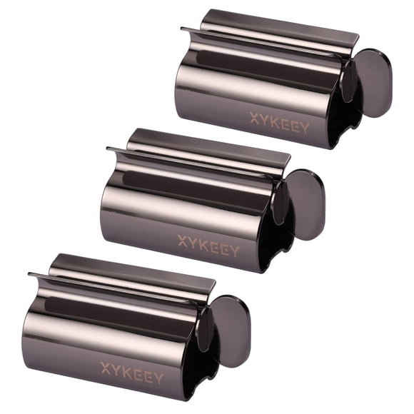 Set exprimidor de tubos de pasta de dientes XYKEEY (negro), 3 rodillos