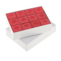 Ioensy - 12 Pcs Pool Cue Chalks Aumento De La Fricción De Accesorios De Punta De Cue De Bocadillo Suministros Rojos