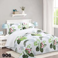 Genérico - Cubrecama Quilt Sherpa 2 Plazas - Blanco Verde Hojas M906