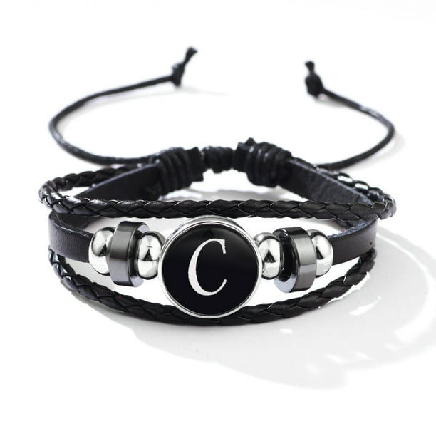 Stackable PU Leather Chain Bracelet - 26 English Letter Pattern - Perfect Birthday Gift for Personality Lovers!