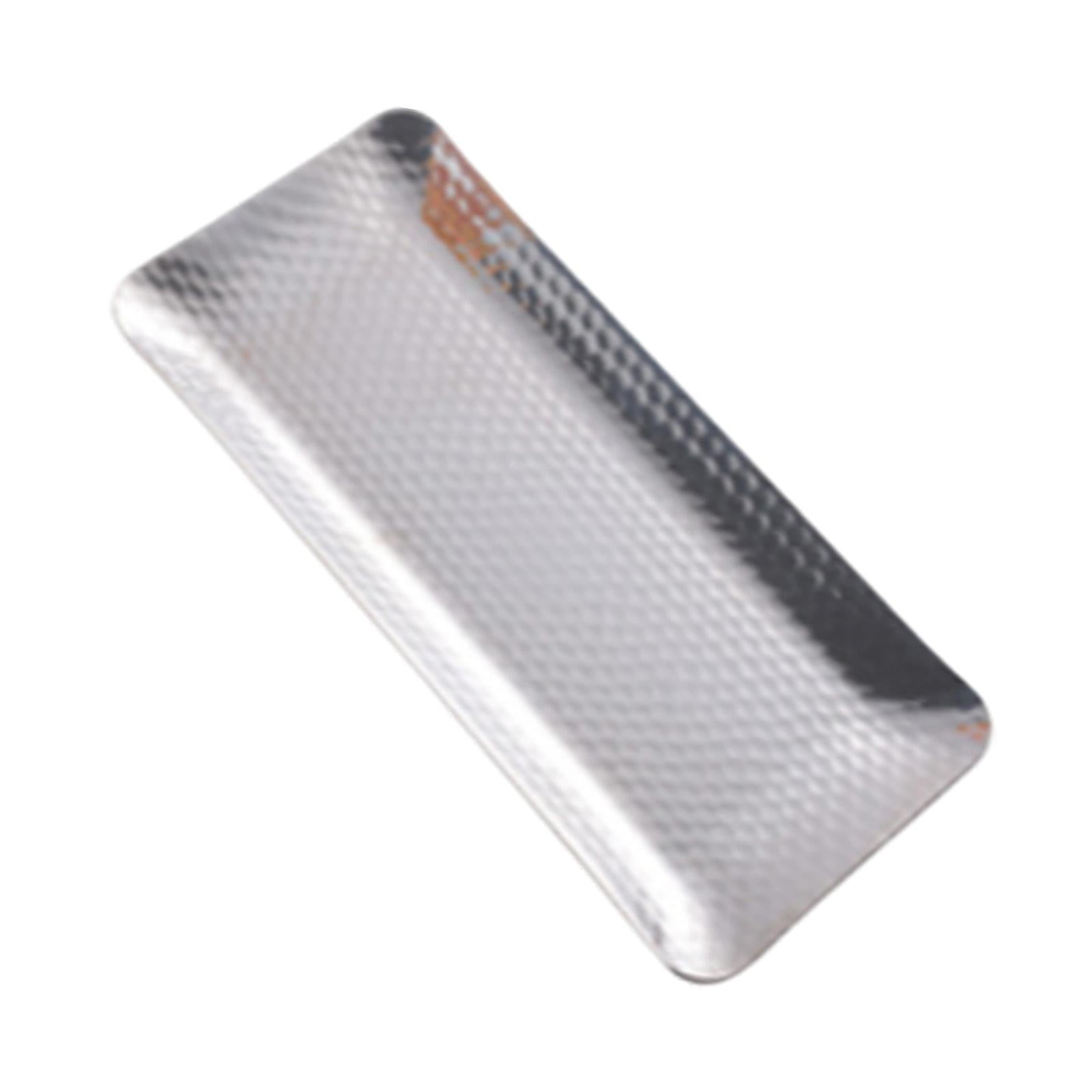 Magideal - Bandeja Organizadora De Mostrador Bandeja De Tocador De Maquillaje Bandeja De Decoración De Mesa De Café Bandeja De Servicio De Acero Inoxidable Bande Astilla Mediana