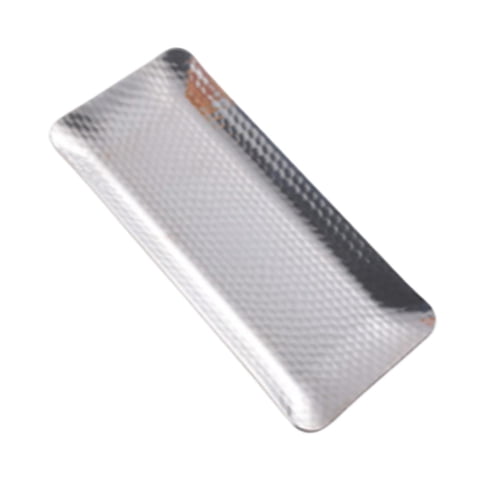 Magideal - Bandeja Organizadora De Mostrador Bandeja De Tocador De Maquillaje Bandeja De Decoración De Mesa De Café Bandeja De Servicio De Acero Inoxidable Bande Astilla Mediana