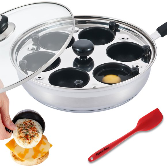 Sartén para escalfar huevos Eggssentials, antiadherente, de acero inoxidable