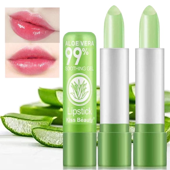 Lipstick Firstfly Bálsamo labial de larga duración con aloe vera, paquete de 2