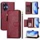 thumbnail image 1 of Funda tipo cartera para Realme Narzo N55 con bolsillo con cremallera, tarjetero, soporte, correa para la muñeca y tapa de cuero Rojo, 1 of 5