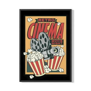 Creango - Cuadro Poster Enmarcado Retro Cinema Decorativo