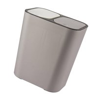 Bothyi - Cubo De Basura Doble Húmedo Y Seco De 15 Litros Papelera De Reciclaje Para Cocina Gris